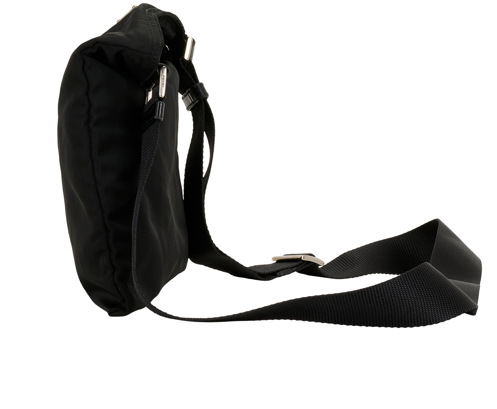 Re-Nylon Messenger, &pound;320, Handbags, Black, Nylon, Bottom view